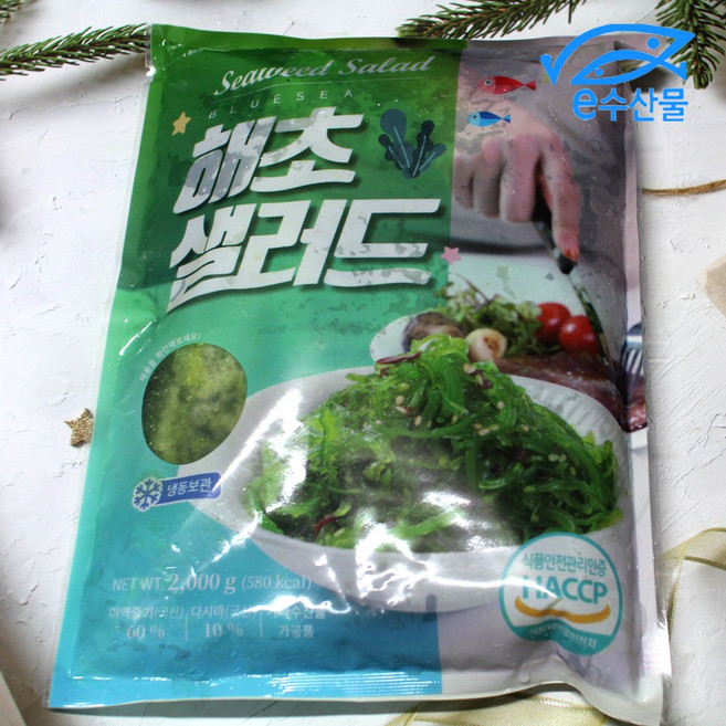 e수산물 해초무침 2kg 해초샐러드 다시마 미역줄기 바로 먹는 상품 버무려 무쳐져 있는 해조류, 1개