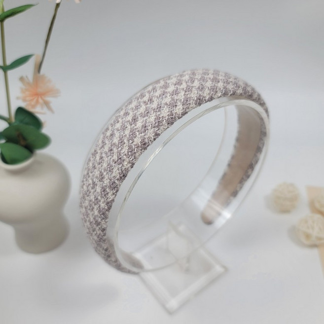 2coior 트위드 볼륨 높은 통통한 헤어밴드 데일리 머리띠