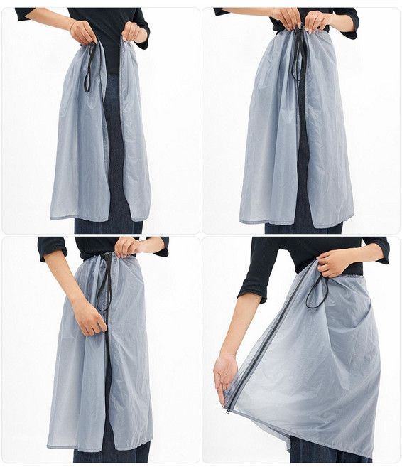 등산 레인스커트 방수치마 지퍼 스노우 백패킹 하이킹 그레이블루 프리사이즈