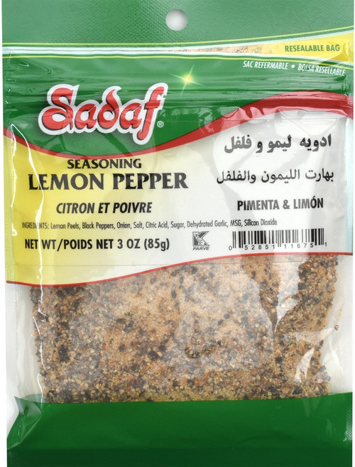 Sadaf 레몬 페퍼 시즈닝 - 요리 및 음식 시즈닝용 레몬 Sadaf Lemon Pepper Seasoning - Lemon Pepper for Cooking and Food S, 1개, 24.95g