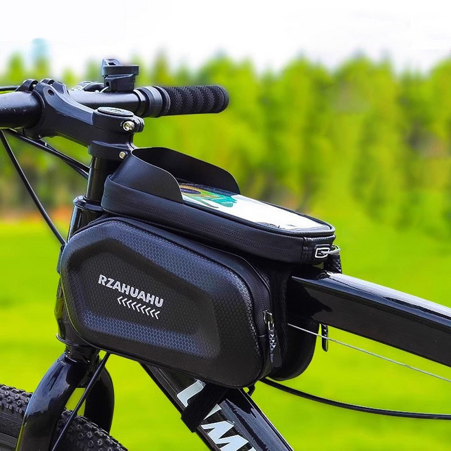 BAILEMO 자전거 방수 휴대폰 가방 프레임 거치대 가방, 블랙, 1개