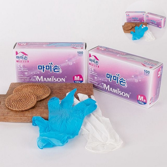 미용장갑 마미손 니트릴 위생장갑 소중대SML 100매, 마미손니트릴M블랙