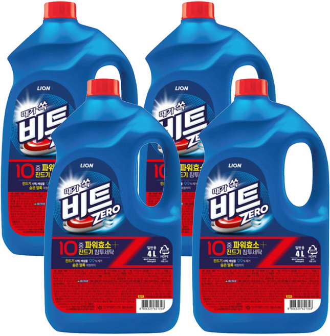 비트 제로 ZERO 액체세제 일반세탁 4L x 4개 -T.C