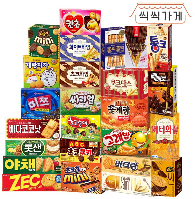 [씩씩가게] 맛있는 미니 곽과자 세트 25종