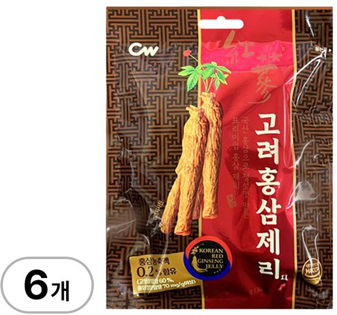 청우 무설탕 고려홍삼제리 104g x 6개 홍상맛 제리 어른간식
