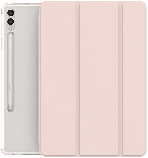 베스티아 태블릿 투명 하드 케이스 펜슬 수납 스마트커버 갤럭시탭, S7플러스.S7 FE.S8 플러스(12.4), 핑크