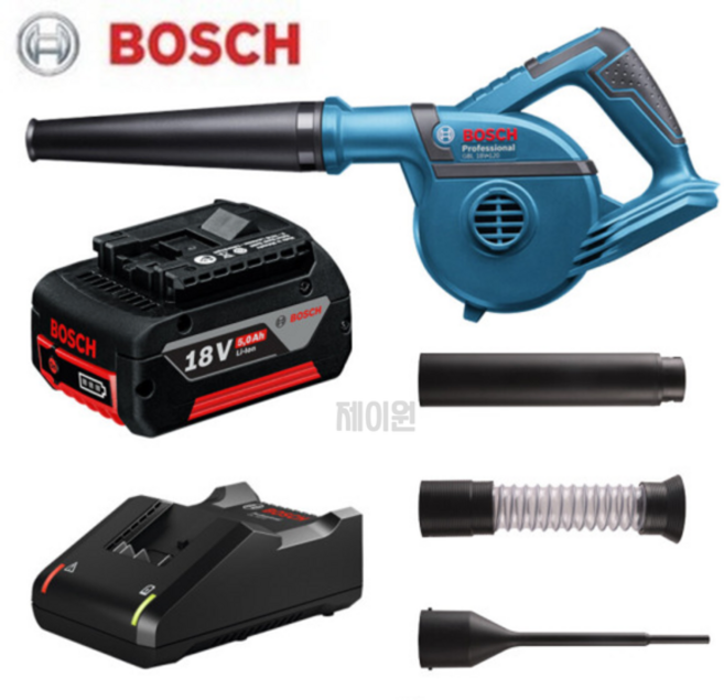BOSCH 보쉬 18V 충전송풍기 GBL18V-120-배터리 5.0Ah 충전브로워 무선부로와 충전배풍기 무선송풍기 무선브로워 무선청소기 보쉬청소기, 1개