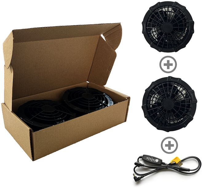 [KC 인증] 선풍기조끼 부품 USB 5V 쿨링 조끼 작업복, 5V 선풍기세트 (팬 2개 + 케이블 1개) × 1개