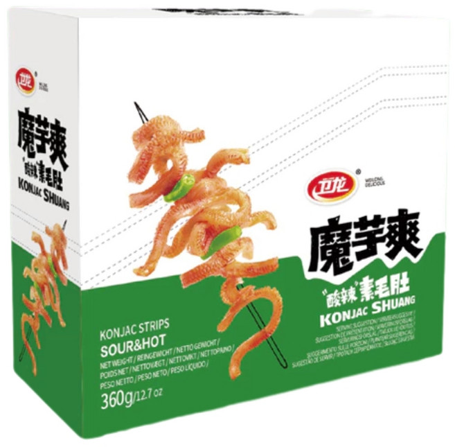 衛龍 魔芋爽 酸辣泡椒素毛肚, 18g, 20個