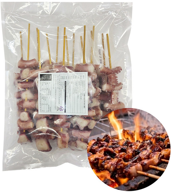 자숙 가문어꼬치 75g x 15개입 1.125kg 전주 길거리음식