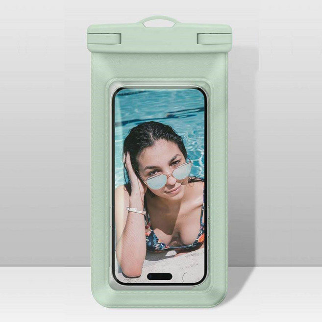 코코쥬 파스텔 IPX 최고등급 스마트폰 방수팩+넥스트랩, 1개, 연그린