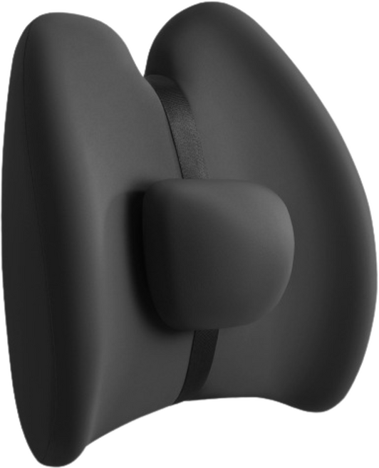 Mirsh 높이조절 요추 등받이 의자 차량용 허리 쿠션, 블랙