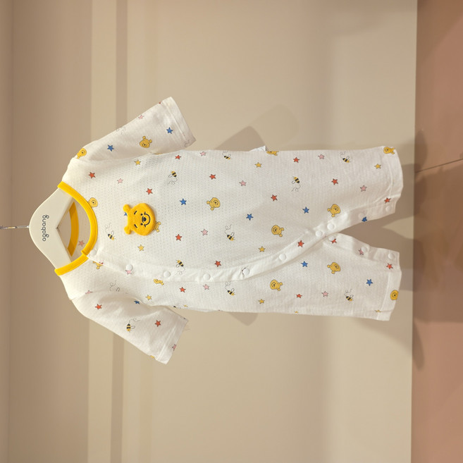 [아가방]강남점*디즈니베이비 동글동글 귀여운 푸우 7부 우주복/부드럽고 통기성좋은 여름 우주복