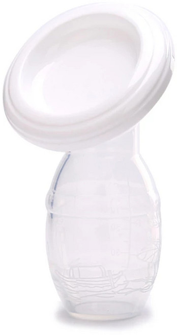 AOHAO BPA 프리 실리콘 수동 유축기, 화이트, 1개