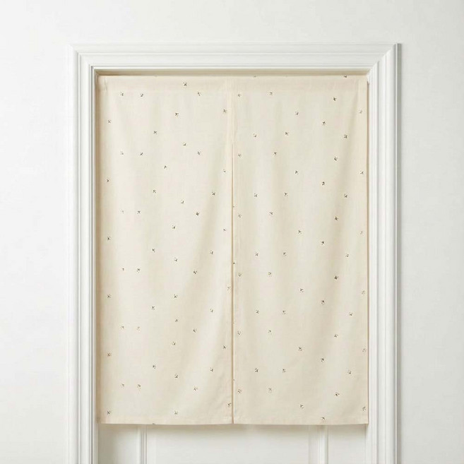 광목 자수 현관 작은창 가리개 커튼