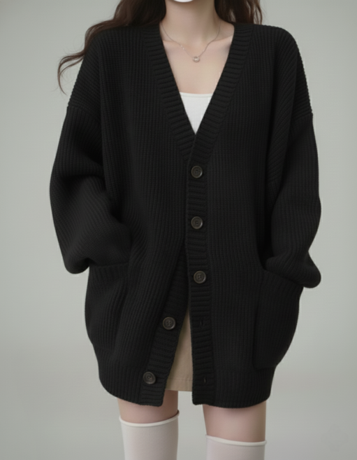 Shopflix 여성용 루즈핏 빅사이즈 니트 가디건 5color