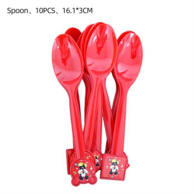디즈니 미키 마우스 생일 파티 장식 용품 미키 종이 접시 컵 냅킨 풍선 DIY 베이비 샤워 신제품, 기타, 23)10pcs spoon