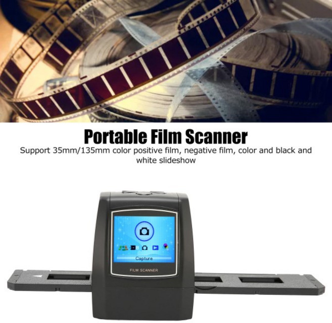 보호 필름 스캐너 소형 휴대용 다기능 2.4인치 LCD 스크린 스캐너(35mm 슬라이드 네거티브용) 디지털, 02 eu