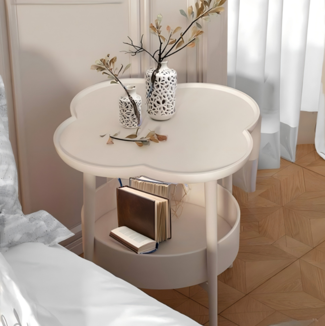 명신 키키 원형 침실 다용도 서랍장 사이드 테이블 협탁, 화이트