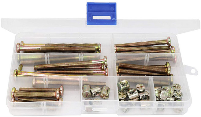 아기침대 크립 나사 철물교체키트 M6x40mm/ 50mm/ 60mm/ 70mm/ 80mm 육각구동 소켓캡 나사 통너트, 1개