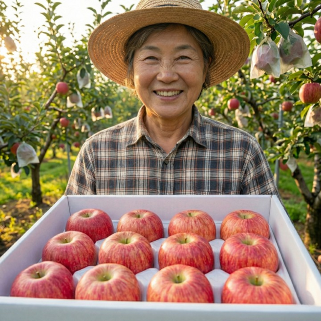 [상위1%] 생산자1등 박옥순명인 청송 부사사과, 1박스, 10KG (대과)