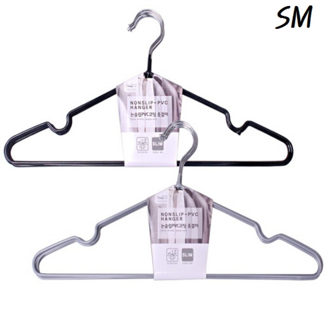 SM 논슬립 PVC 코팅 옷걸이 5P 나시 원피스 미끄럼 흘러내림 방지 젖은 빨래 걸이, 그레이