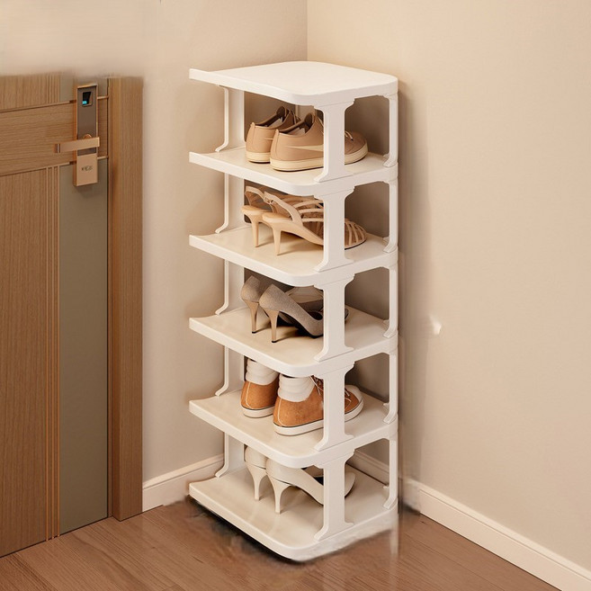 덴코 공간활용 수납 신발 정리대, 1개, 화이트 6단