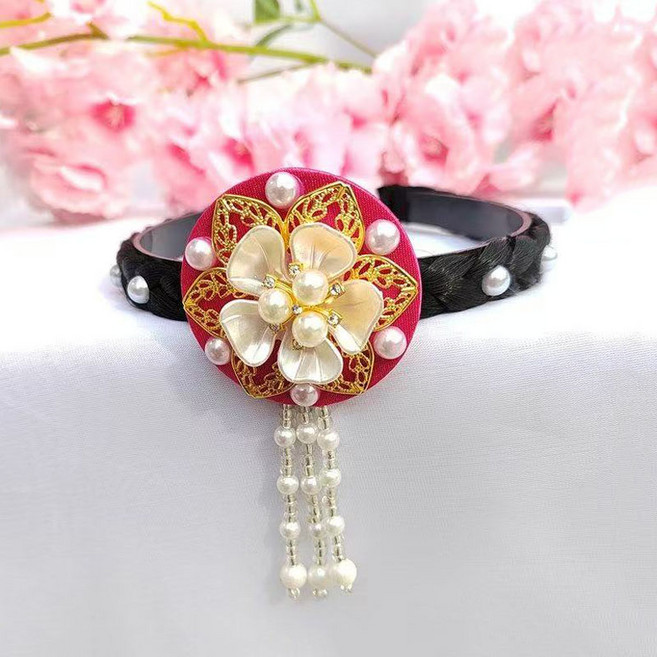 FANSYLI 한복머리띠 결혼식 예식 전통 한복 머리장식 헤어밴드 액세서리 20250216J001