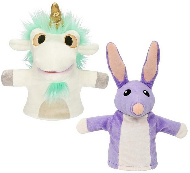 정품++ Bluey 블루이 Unicorse & Bob Bilby 손 인형 플러시 2팩 - 20.3-22.9cm(8-9인치) 부드러운 디럭스 원단 자수 디테일 손에 적합 상, Unicorse & Bob Bilby Puppets