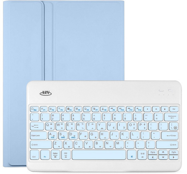 아이패드 프로 M5 8세대 M4 7세대 11인치 공용 호환 애플펜슬 수납 콤비 블루투스 키보드 케이스, 소다, 1개