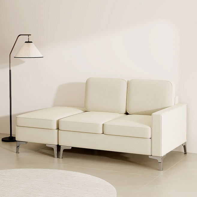 하이피러브 페브릭 2인용 멀티소파 스툴 구성, 오트밀베이지(좌형)