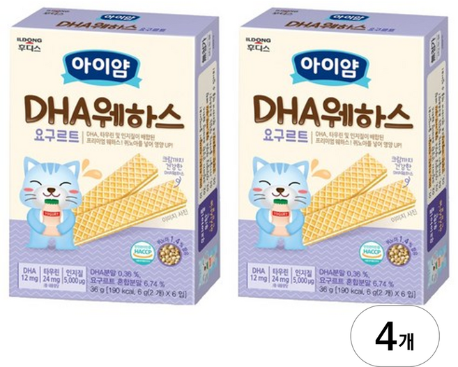 아이얌 DHA 웨하스, 요구르트, 36g, 4개
