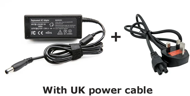 19.5V 3.34A 7.4*5.0mm 65W 노트북 AC 전원 어댑터 충전기 (델 Dell Latitude E5440 7480 용), 04 With UK power cable