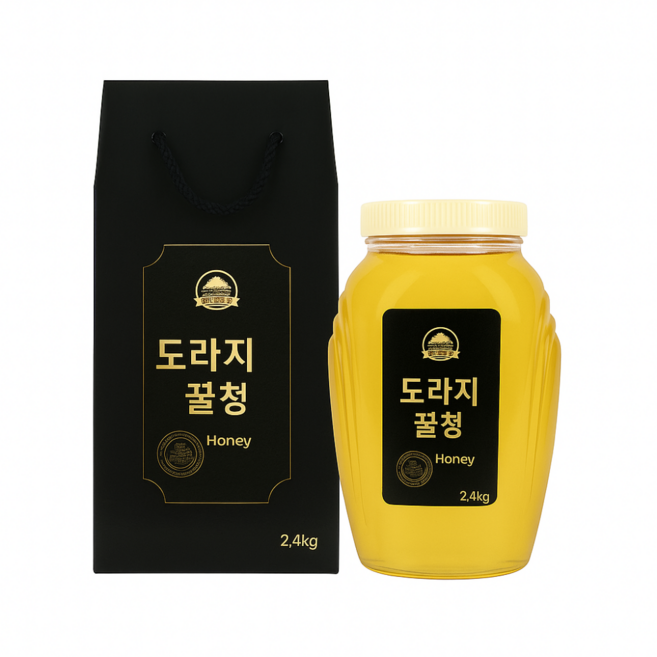 천년의미소 [프리미엄] 폐 건강 레시피 꿀 청정 지리산 100% 벌꿀 도라지 계피가루 홍해삼 꿀청 마누카 꿀, 도라지 가루 꿀청 600ml, 600ml