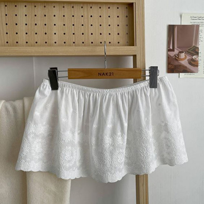 [나크21] 레이어드 레이스 밴딩스커트 NKA51-PE-3