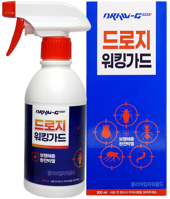드로지 워킹가드 강력한바퀴벌레약 바퀴벌레 개미 바퀴 지네 권연벌레 해충 벌레 퇴치 약 살충제 스프레이 퇴치제 박멸 전문가용, 300ml, 1개