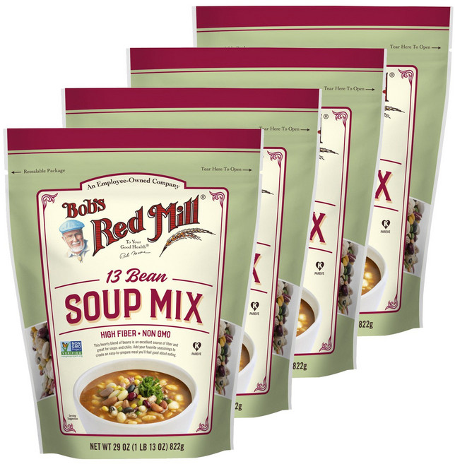 밥스레드밀 13 빈 수프 믹스, 822g, 4개