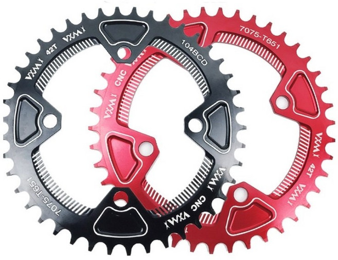 VXM 체인링42T 자전거체인링 104BCD, 빨강, 1개