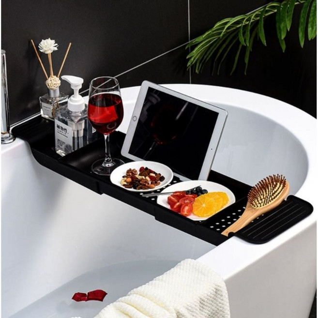 민클린 욕조 태블릿 트레이 반신욕 힐링, (화이트), 화이트, 1개