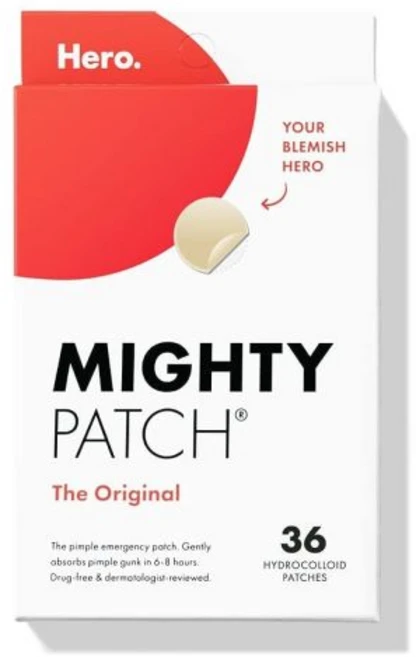 Mighty Patch 마이티 패치 히어로 코스메틱 오리지널 1회 사용으로 지트와 화이트헤드를 줄여주는 하이드로콜로이드 여드름 1위 얼굴 피부 나이트 스팟 스티커 72개 - 쿠팡