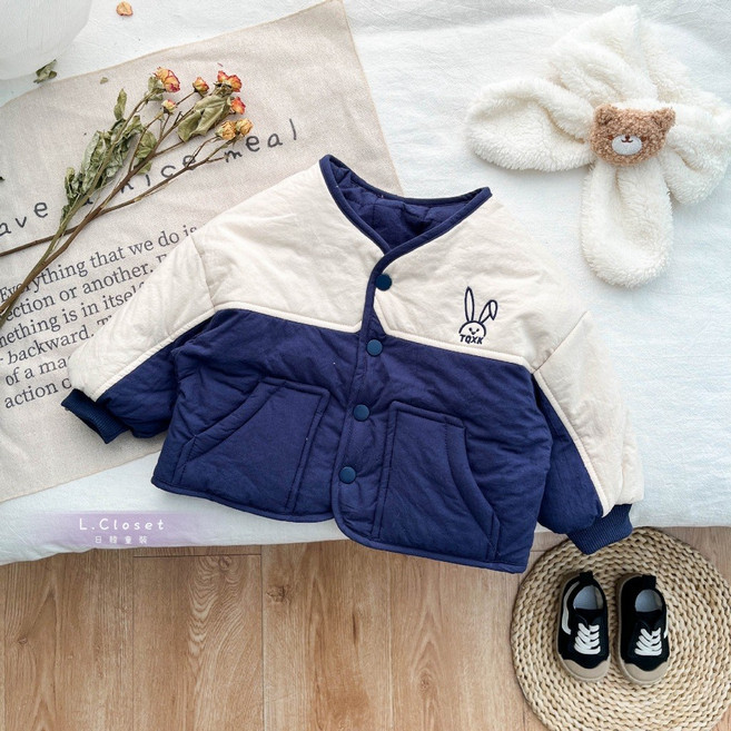 LC.kids 寶寶雙面穿加厚棉服外套