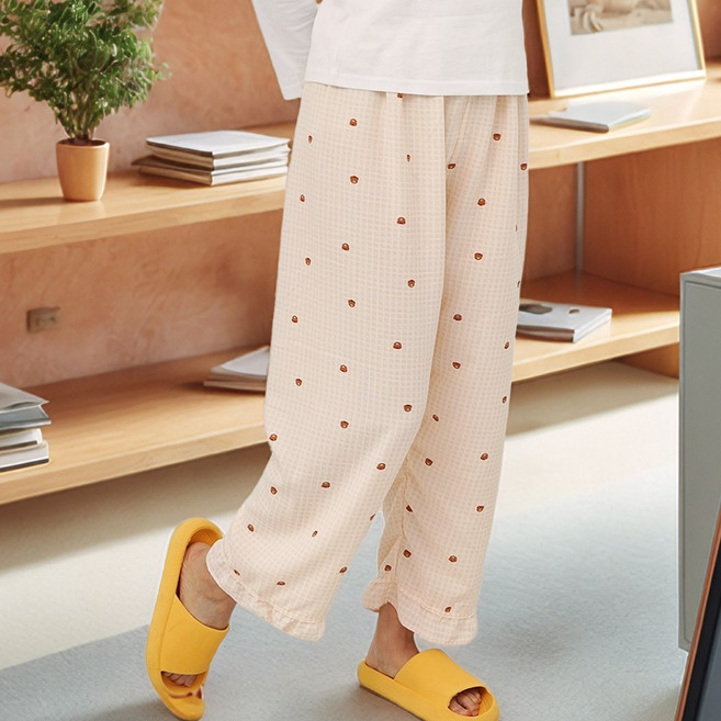 캐리루시 국산 여성 크링클 파자마 잠옷바지