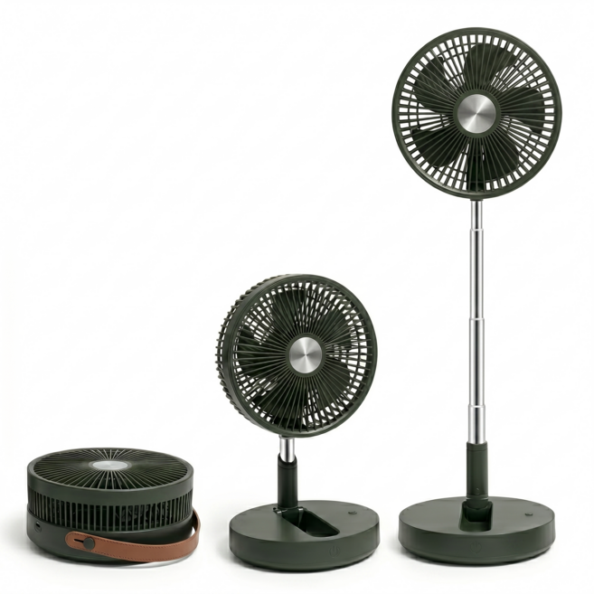 독일 접이식 무선 BLDC 선풍기 가정용 휴대용 캠핑 써큘레이터 대용량 10800mAh, 포레스트 그린(10인치)