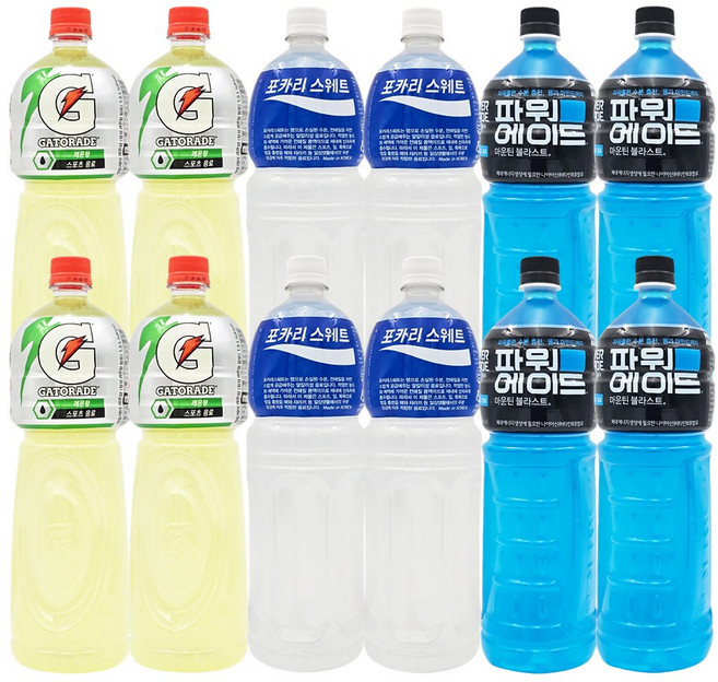 게토레이1.5L +파워에이드1.5L +포카리1.5L 총12페트, 12개, 1.5L