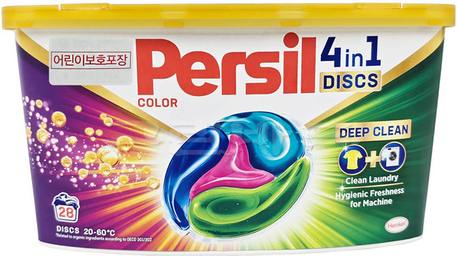 퍼실 듀오캡스 4in1 캡슐 세탁 세제 디스크 칼라젤 28개, 28개입, 1개