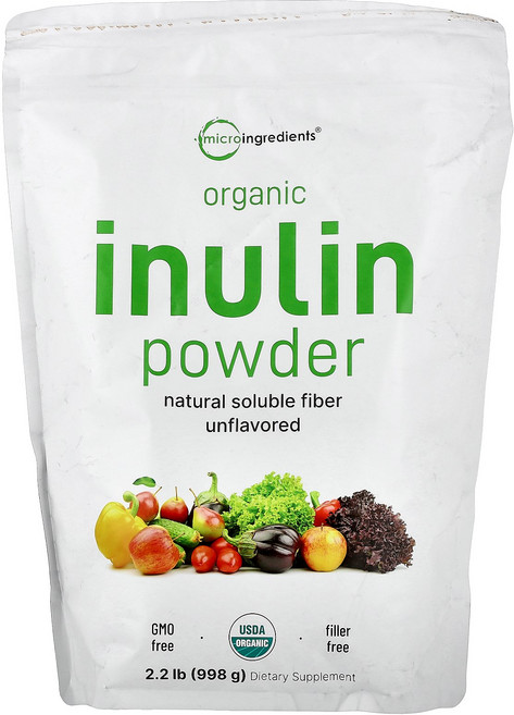 Micro Ingredients 오가닉 이눌린 이눌린파우더 식이섬유보충제 유산균먹이 설탕대용 섬유질 998g, 1개
