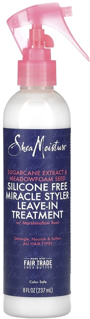 SheaMoisture 실리콘 무함유 미라클 스타일러 리브-인 트리트먼트 사탕수수 추출물 & 메도우폼씨 237ml (8 fl oz), SheaMoisture실리콘무함유미라클스타일러리브인트리, 1개 - 쿠팡