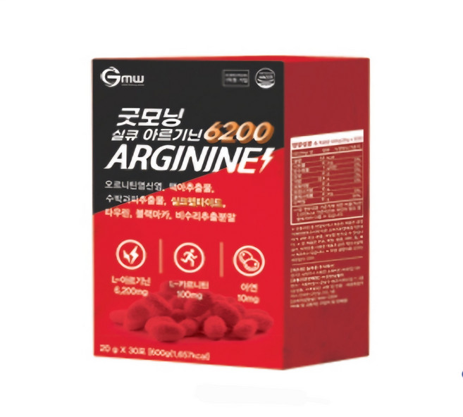 굿모닝 실큐 아르기닌 6200mg 600g 블랙마카 함유 30포 1박스, 1개