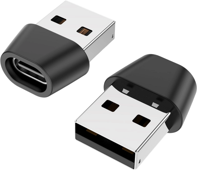 USB-C to USB 어댑터 iPhone 삼성 갤럭시 호환, 블랙, 2개