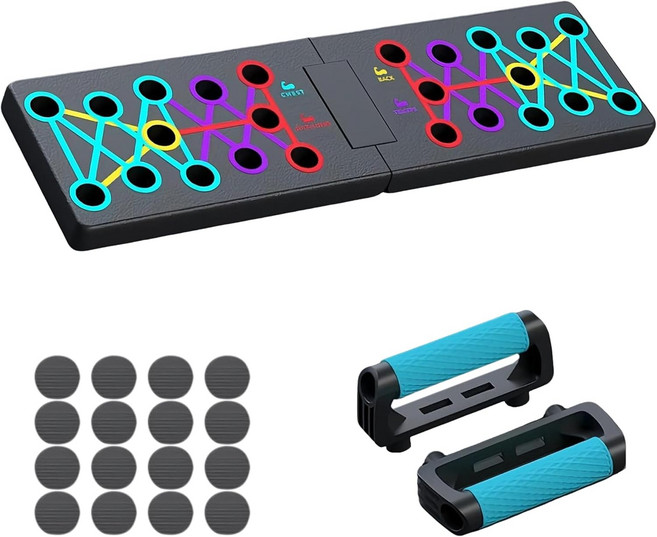 휴대용 다기능 푸시업 보드 피트니스 및 근육 훈련 장치 가정용 운동 세트 접이식 푸시업 바 저항, 15 Board pad-22